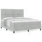 vidaXL Letto Box Spring con Materasso Grigio Chiaro Super King in Velluto