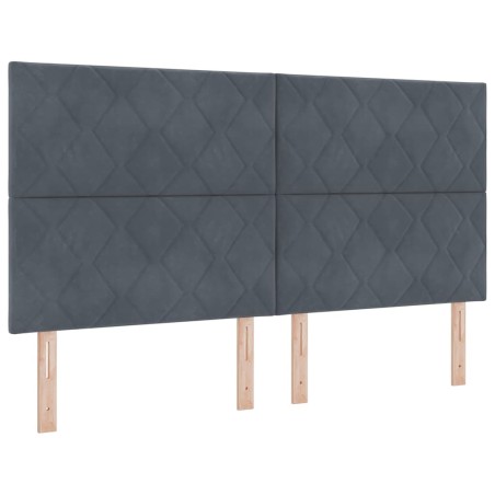 vidaXL Letto a Box Spring con Materasso Grigio Scuro Super King in Velluto