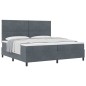 Letto a Sprung Box vitaXL con Materasso Grigio Scuro 200x200 cm Velluto