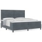 Letto a Sprung Box vitaXL con Materasso Grigio Scuro 200x200 cm Velluto