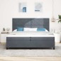 Letto a Sprung Box vitaXL con Materasso Grigio Scuro 200x200 cm Velluto