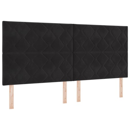 vidaXL Letto Box Spring Nero 200x200 cm Velluto
