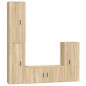 Set di Mobili Porta TV 4 pz Rovere Sonoma in Legno Multistrato Set di Mobili Porta TV 4 pz Rovere Sonoma in Legno Multistrato