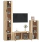 Set di Mobili Porta TV 4 pz Rovere Sonoma in Legno Multistrato Set di Mobili Porta TV 4 pz Rovere Sonoma in Legno Multistrato