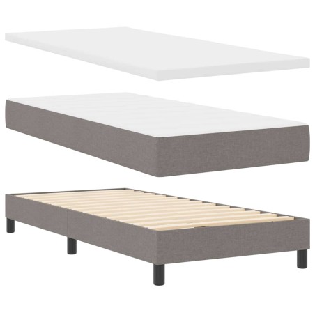vidaXL Letto Box Spring con Materasso Tortora 80x200 cm in Tessuto