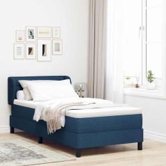 vidaXL Letto Box Spring con Materasso Blu 80x200 cm Tessuto