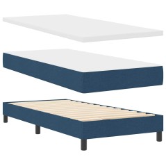 vidaXL Letto Box Spring con Materasso Blu 80x200 cm Tessuto