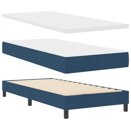 vidaXL Letto Box Spring con Materasso Blu 80x200 cm Tessuto