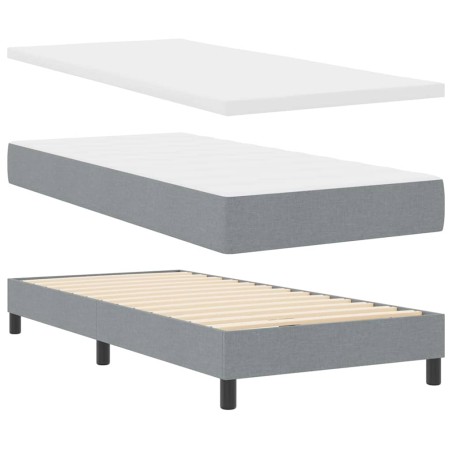 vidaXL Letto a Box con Materasso Grigio Chiaro 90x190 cm Tessuto