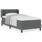 Letto a molle con materasso vidaXL - Grigio scuro, 90x190 cm, Tessuto