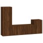 Set Mobili Porta TV 4 pz Rovere Marrone in Legno Multistrato Set Mobili Porta TV 4 pz Rovere Marrone in Legno Multistrato