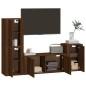 Set Mobili Porta TV 4 pz Rovere Marrone in Legno Multistrato Set Mobili Porta TV 4 pz Rovere Marrone in Legno Multistrato