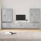 Set di Mobili Porta TV 7 pz Grigio Cemento in Legno Multistrato Set di Mobili Porta TV 7 pz Grigio Cemento in Legno Multistrato