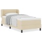 vidaXL Box Spring Bed con Materasso Crema 100x200 cm Tessuto vidaXL Box Spring Bed con Materasso Crema 100x200 cm Tessuto