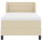 vidaXL Box Spring Bed con Materasso Crema 100x200 cm Tessuto vidaXL Box Spring Bed con Materasso Crema 100x200 cm Tessuto