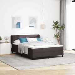 vidaXL Letto a Braccio con Materasso Marrone Scuro 140x200 cm Tessuto