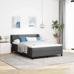 Letto a doghe vidaXL con materasso grigio scuro 160x200 cm in tessuto