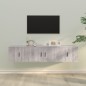 Set Mobili Porta TV 3 pz Grigio Sonoma in Legno Multistrato Set Mobili Porta TV 3 pz Grigio Sonoma in Legno Multistrato