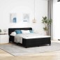 vidaXL Box Spring Bed con Materasso Nero 160x200 cm in Tessuto