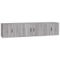 Set Mobili Porta TV 3 pz Grigio Sonoma in Legno Multistrato Set Mobili Porta TV 3 pz Grigio Sonoma in Legno Multistrato
