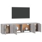 Set Mobili Porta TV 3 pz Grigio Sonoma in Legno Multistrato Set Mobili Porta TV 3 pz Grigio Sonoma in Legno Multistrato