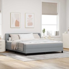 Letto Box Spring con Materasso vidaXL Grigio Chiaro 180x200 cm Tessuto