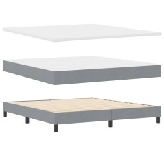 Letto Box Spring con Materasso vidaXL Grigio Chiaro 180x200 cm Tessuto
