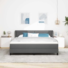Letto a box spring vidaXL con materasso grigio scuro 180x200 cm in tessuto