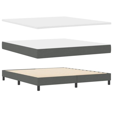 Letto a box spring vidaXL con materasso grigio scuro 180x200 cm in tessuto