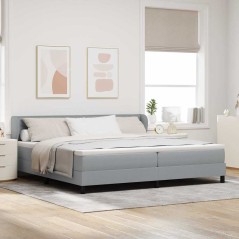vidaXL Letto Box Spring con Materasso Grigio Chiaro 200x200 cm in Tessuto