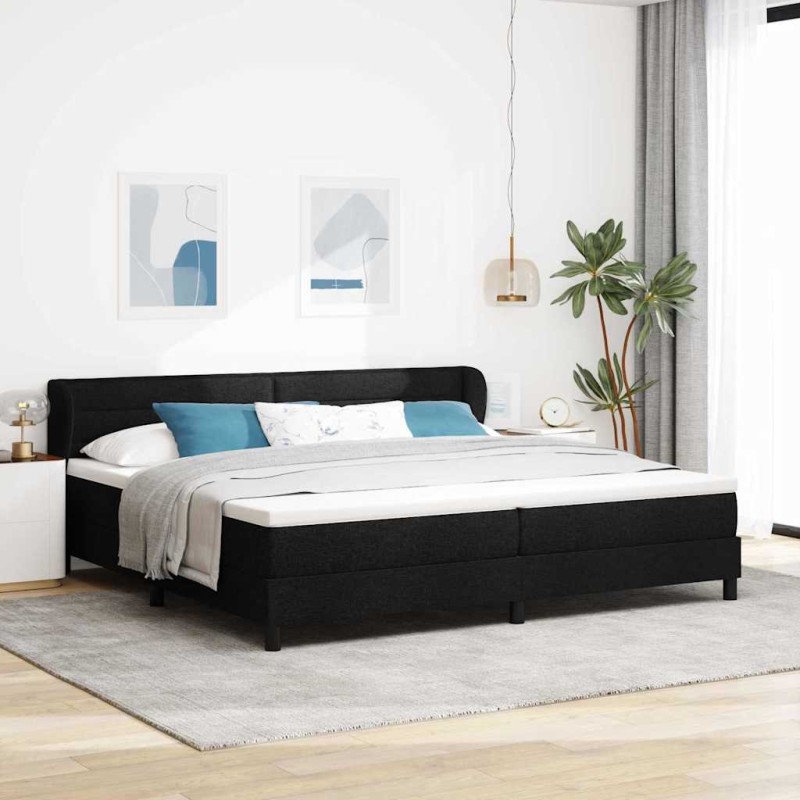 vidaXL Box Spring Letto con Materasso Nero 200x200 cm Tessuto