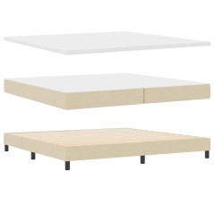 vidaXL Letto a Box Spring con Materasso Crema 200x200 cm Tessuto