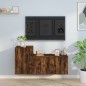 Set Mobili Porta TV 2 pz Rovere Fumo in Legno Multistrato Set Mobili Porta TV 2 pz Rovere Fumo in Legno Multistrato