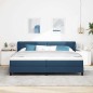 Letto a molle vidaXL con materasso Blu 200x200 cm in tessuto Letto a molle vidaXL con materasso Blu 200x200 cm in tessuto