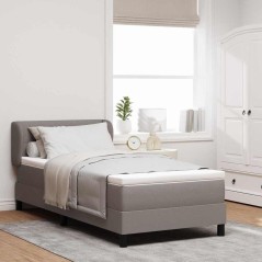 Letto a Molle con Materasso Tortora 80x200 cm Tessuto