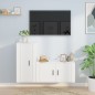 Set di Mobili Porta TV 2 pz Bianco in Legno Multistrato Set di Mobili Porta TV 2 pz Bianco in Legno Multistrato