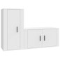 Set di Mobili Porta TV 2 pz Bianco in Legno Multistrato Set di Mobili Porta TV 2 pz Bianco in Legno Multistrato