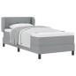 Letto con Box Spring e Materasso vidaXL Grigio Chiaro 100x200 cm Tessuto Letto con Box Spring e Materasso vidaXL Grigio Chiaro 100x200 cm Tessuto