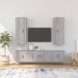 Set di Mobili Porta TV 5 pz Grigio Sonoma in Legno Multistrato Set di Mobili Porta TV 5 pz Grigio Sonoma in Legno Multistrato