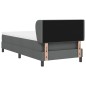 Letto Box Spring con Materasso Grigio Scuro 100x200 cm in Tessuto