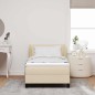 vidaXL Letto Box Spring con Materasso Crema 100x200 cm Tessuto