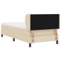 vidaXL Letto Box Spring con Materasso Crema 100x200 cm Tessuto