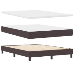 VidaXL Letto a Rete con Materasso Marrone Scuro 140x190 cm Tessuto