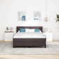 vidaXL Letto Box con Materasso Marrone Scuro 140x200 cm Tessuto vidaXL Letto Box con Materasso Marrone Scuro 140x200 cm Tessuto