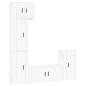 Set di Mobili Porta TV 5 pz Bianco in Legno Multistrato Set di Mobili Porta TV 5 pz Bianco in Legno Multistrato