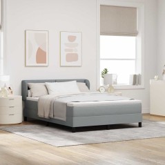 vidaXL Letto a Box con Materasso Grigio Chiaro 160x200 cm Tessuto