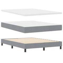 vidaXL Letto a Box con Materasso Grigio Chiaro 160x200 cm Tessuto