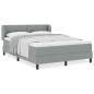 vidaXL Letto a Box con Materasso Grigio Chiaro 160x200 cm Tessuto vidaXL Letto a Box con Materasso Grigio Chiaro 160x200 cm Tessuto