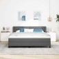 vidaXL Letto a Rete con Materasso Grigio Scuro 180x200 cm in Tessuto