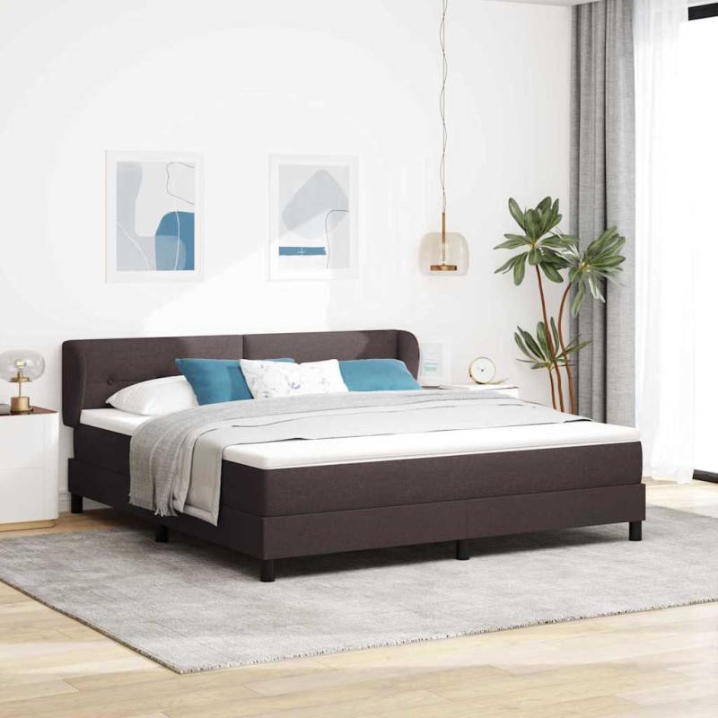 vidaXL Letto a box con materasso Marrone Scuro 180x200 cm Tessuto